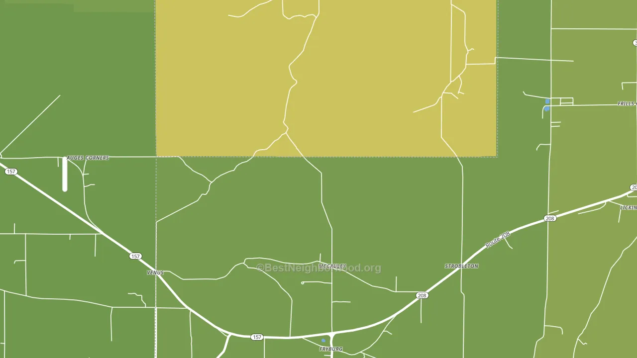 Fryburg, PA block-group voter-turnout map