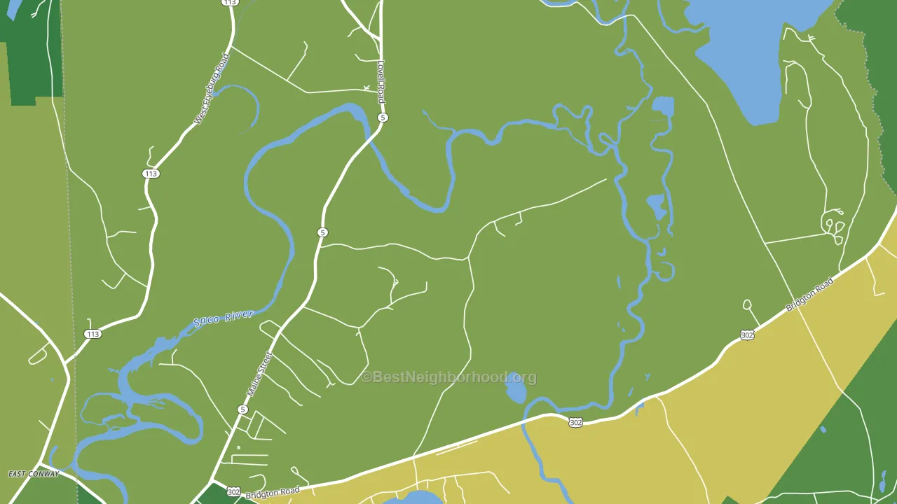 Fryeburg Center, ME block-group voter-turnout map