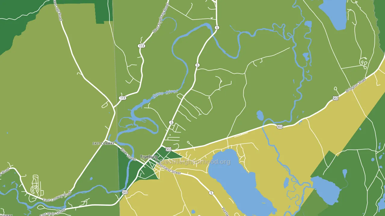 Fryeburg, ME block-group voter-turnout map