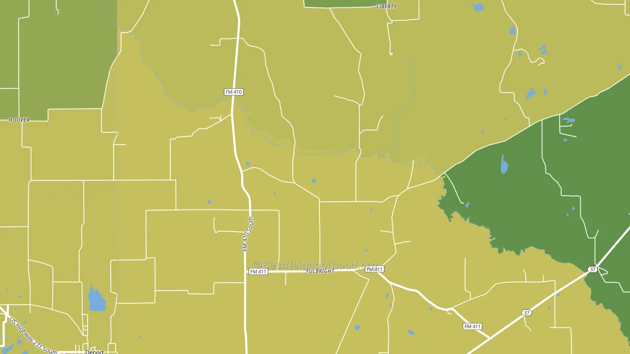 Fulbright, TX block-group voter-turnout map