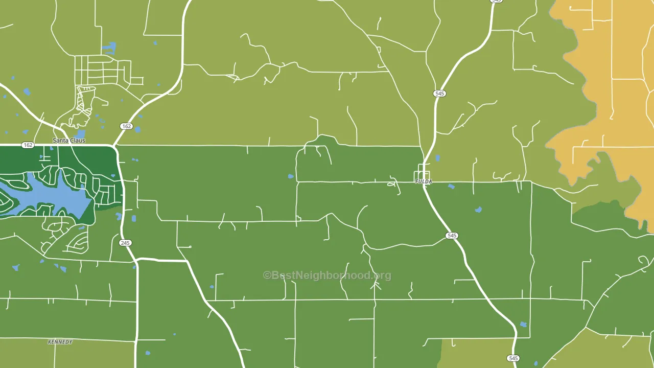 Fulda, IN block-group voter-turnout map