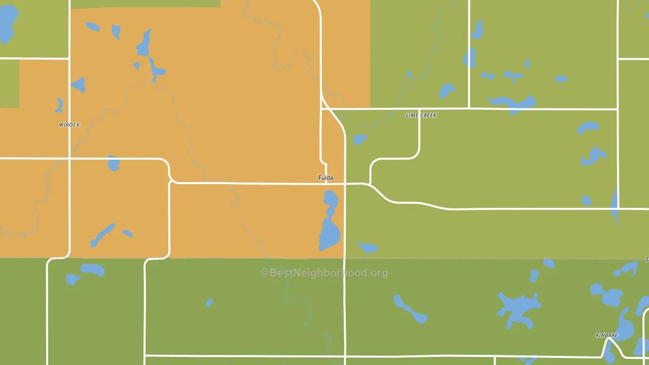 Fulda, MN block-group voter-turnout map