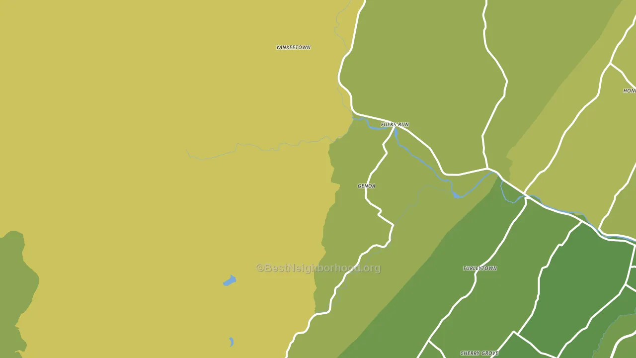 Fulks Run, VA block-group voter-turnout map