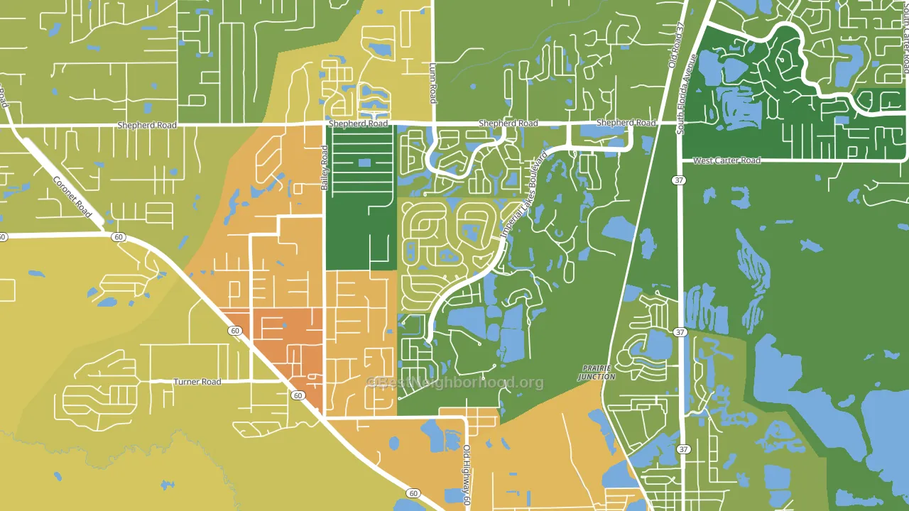 Fuller Heights, FL block-group voter-turnout map