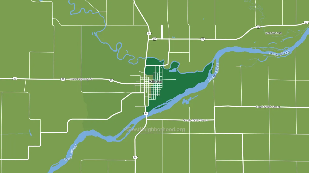 Fullerton, NE block-group voter-turnout map