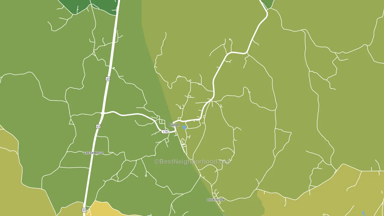 Fulton, AL block-group voter-turnout map