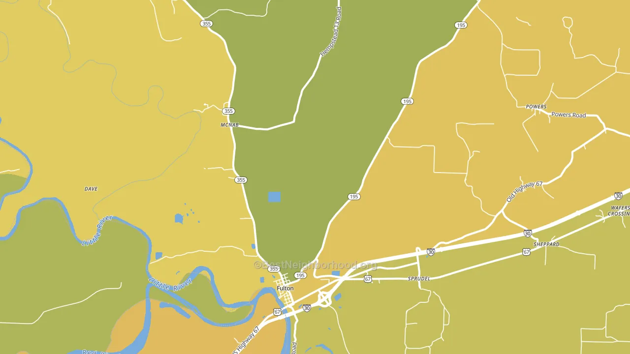 Fulton, AR block-group voter-turnout map