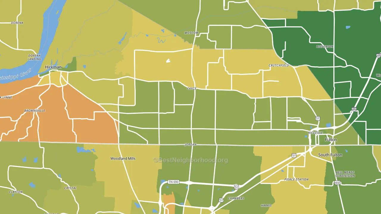 Fulton County, KY block-group voter-turnout map