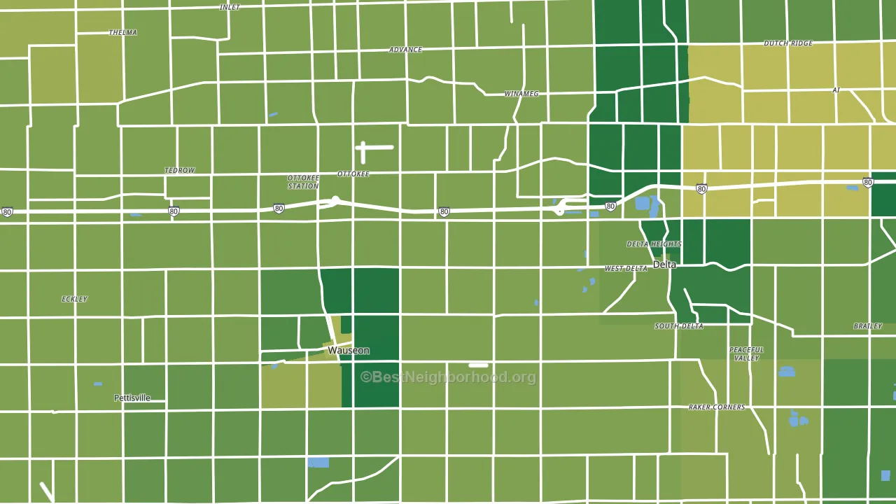 Fulton County, OH block-group voter-turnout map