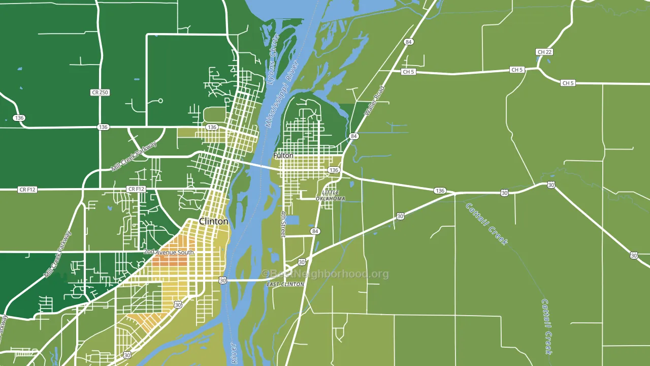 Fulton, IL block-group voter-turnout map