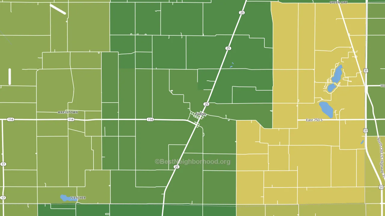 Fulton, IN block-group voter-turnout map