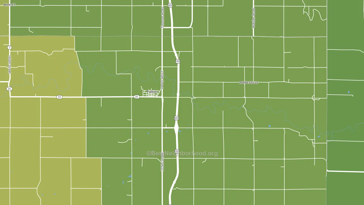Fulton, KS block-group voter-turnout map