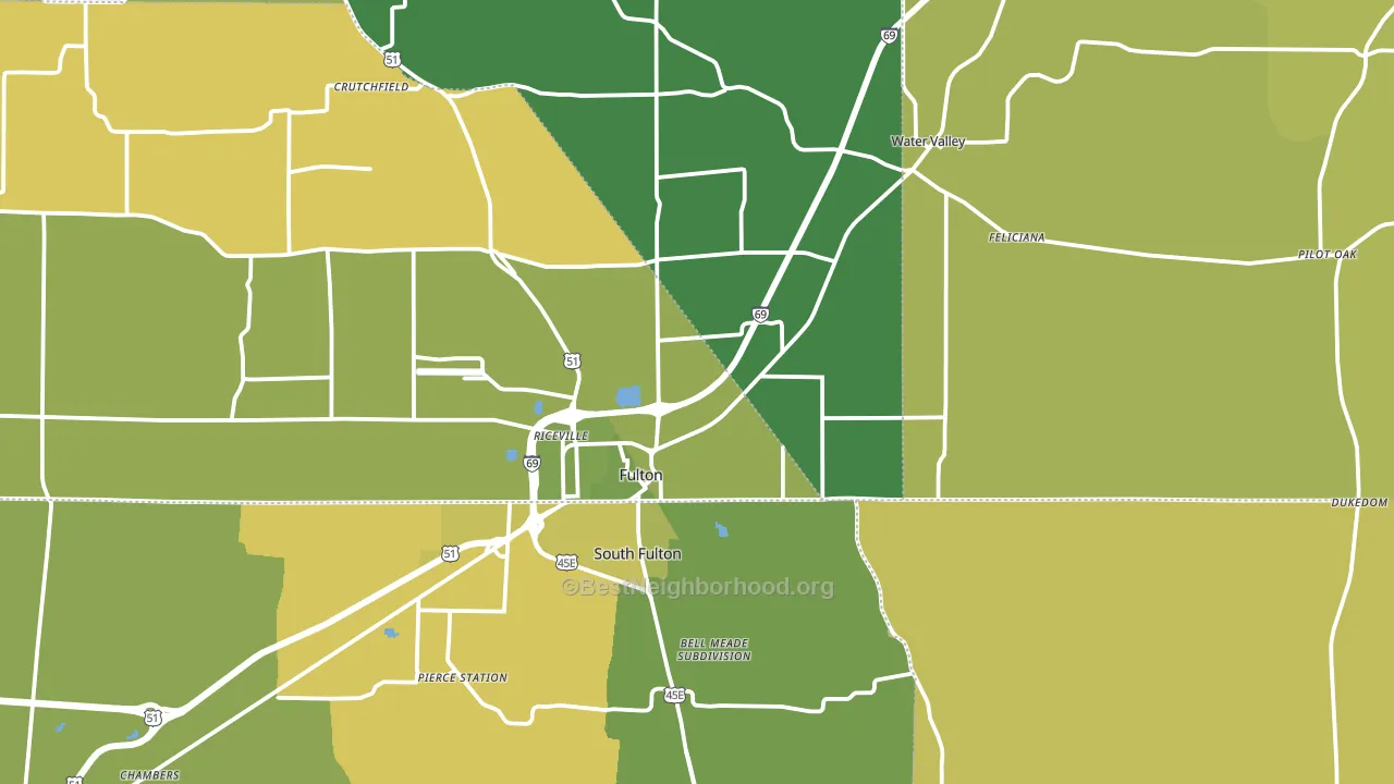 Fulton, KY block-group voter-turnout map