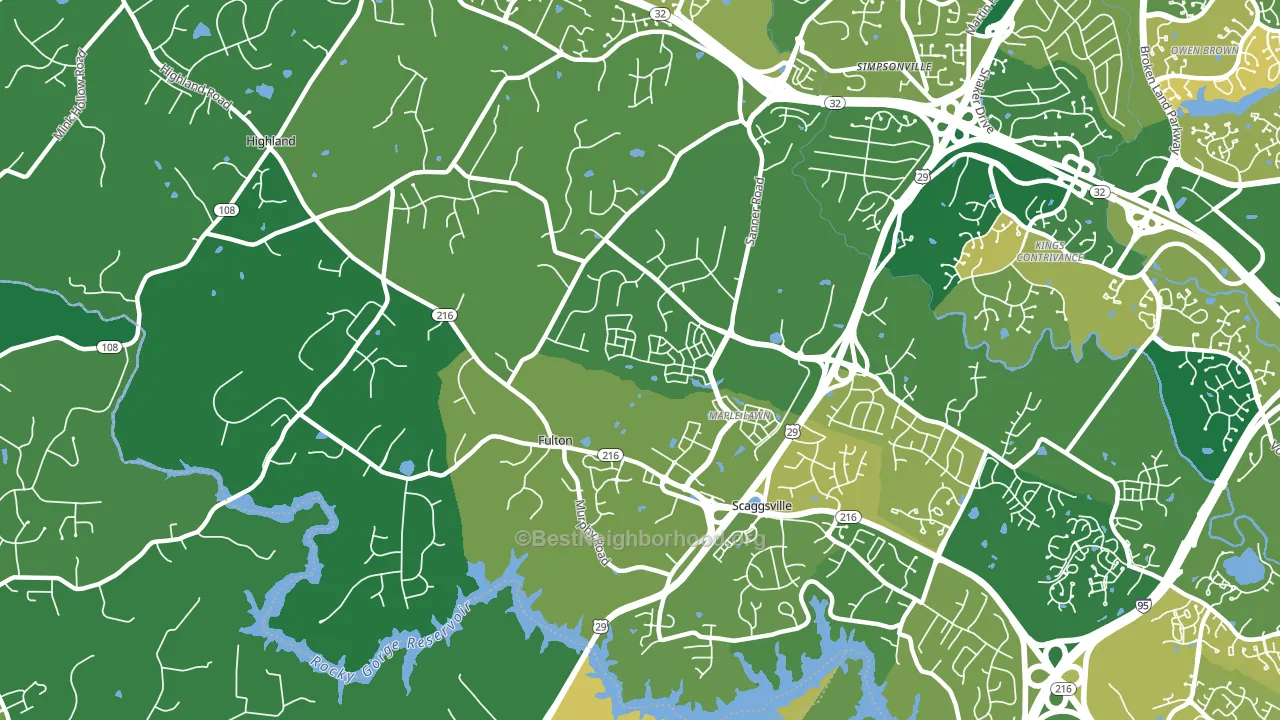 Fulton, MD block-group voter-turnout map