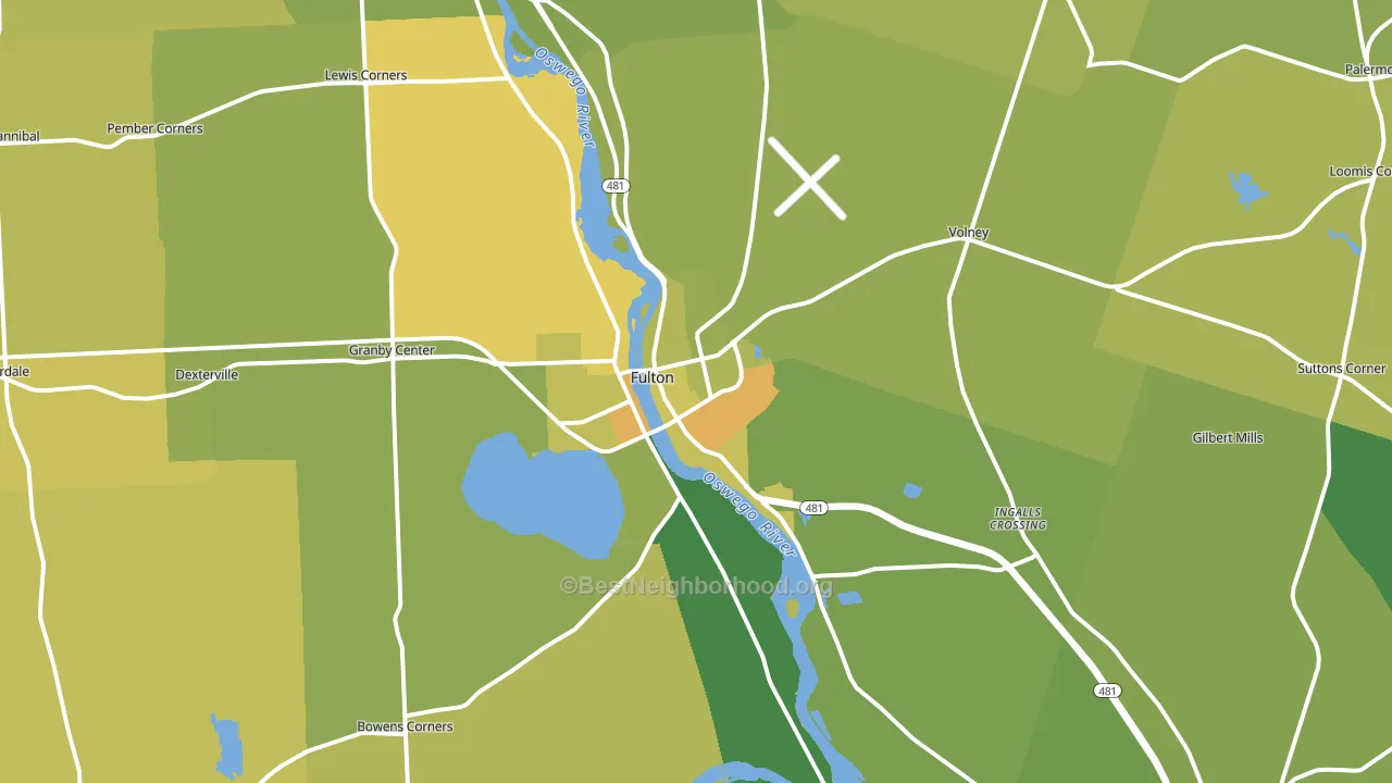 Fulton, NY block-group voter-turnout map