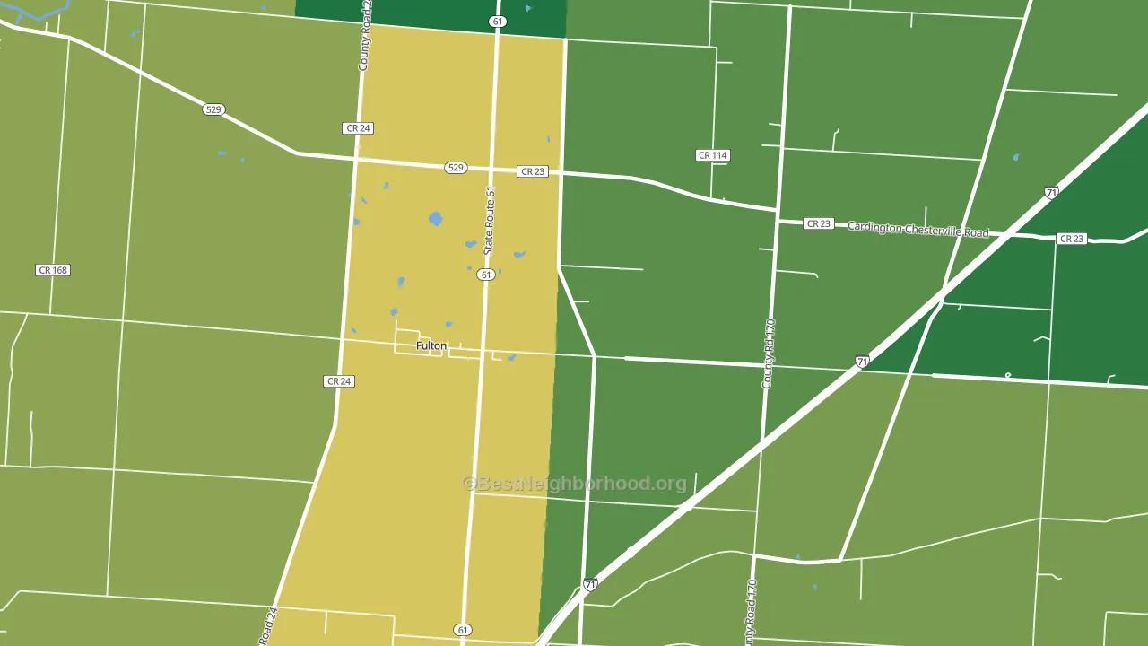 Fulton, OH block-group voter-turnout map