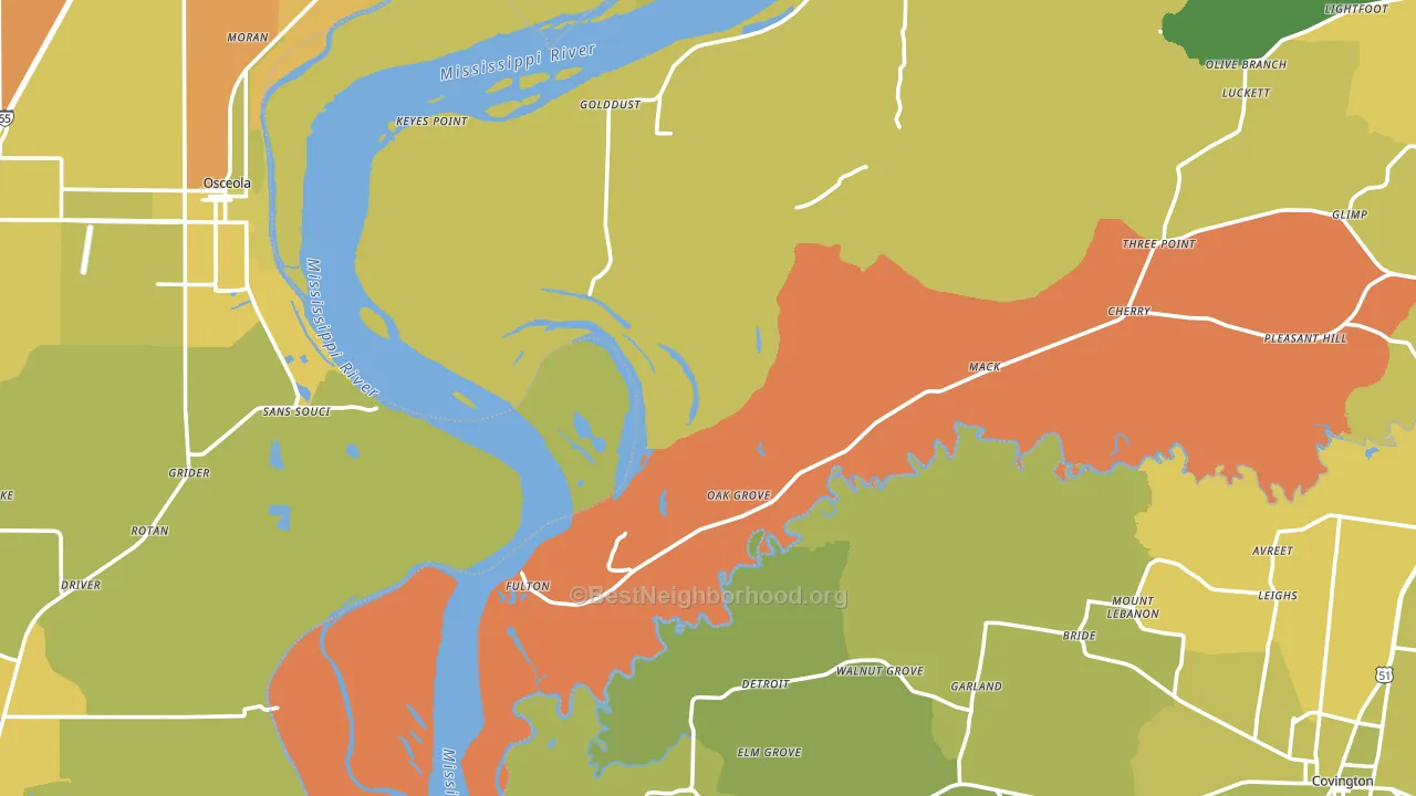 Fulton, TN block-group voter-turnout map