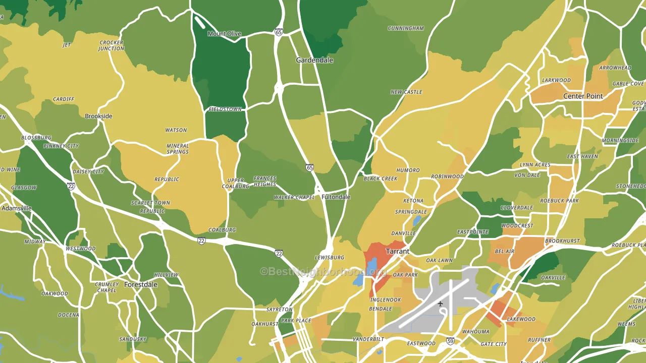 Fultondale, AL block-group voter-turnout map