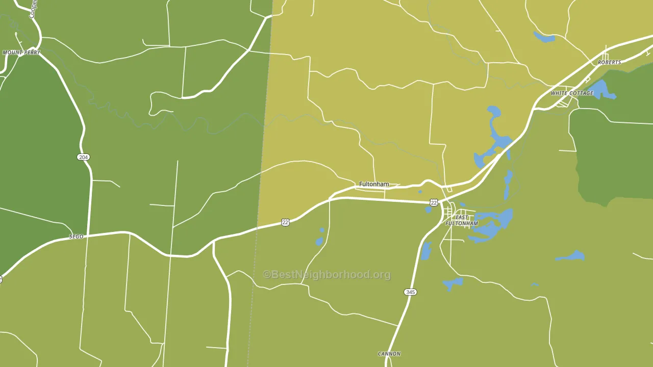 Fultonham, OH block-group voter-turnout map