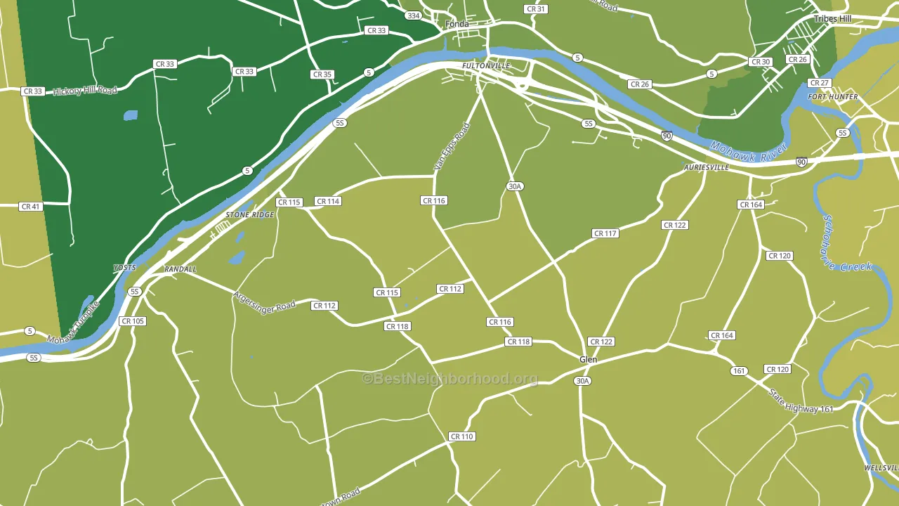 Fultonville, NY block-group voter-turnout map