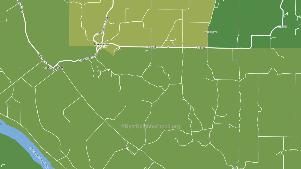 Fults, IL block-group voter-turnout map