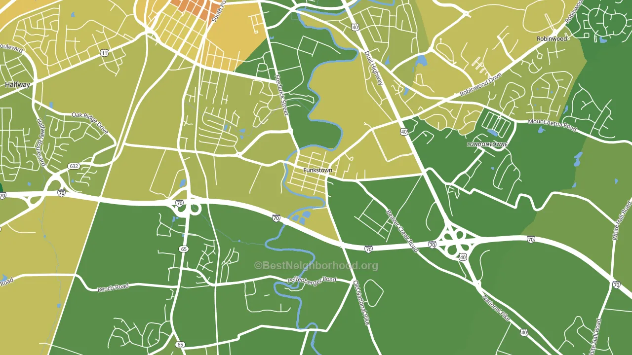 Funkstown, MD block-group voter-turnout map