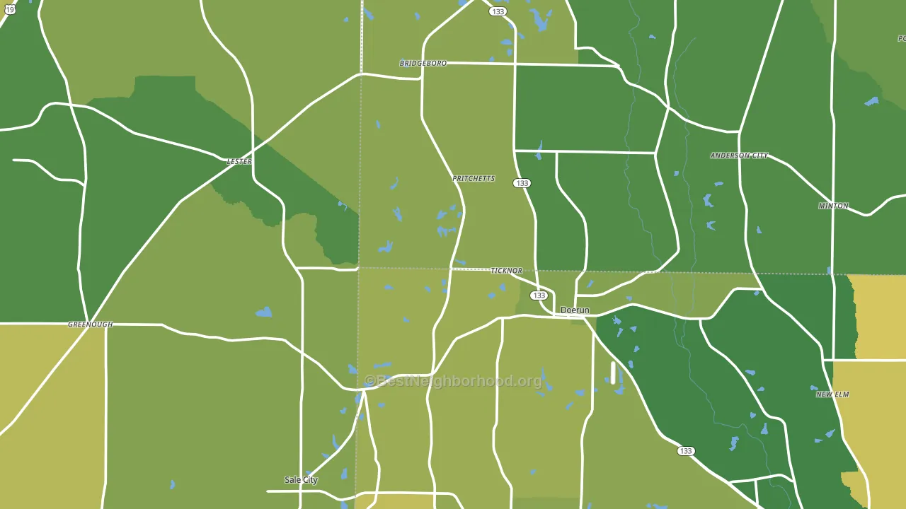 Funston, GA block-group voter-turnout map