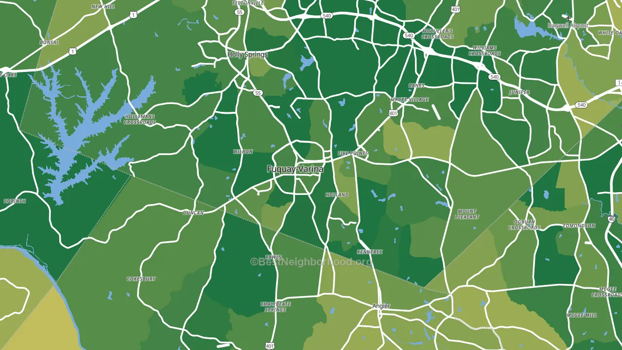 Fuquay-Varina, NC block-group voter-turnout map