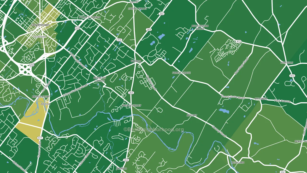 Furlong, PA block-group voter-turnout map