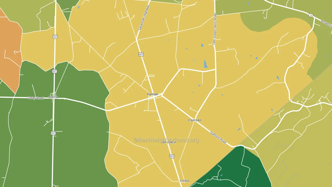 Furman, SC block-group voter-turnout map