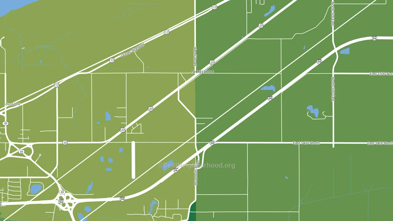 Furnessville, IN block-group voter-turnout map
