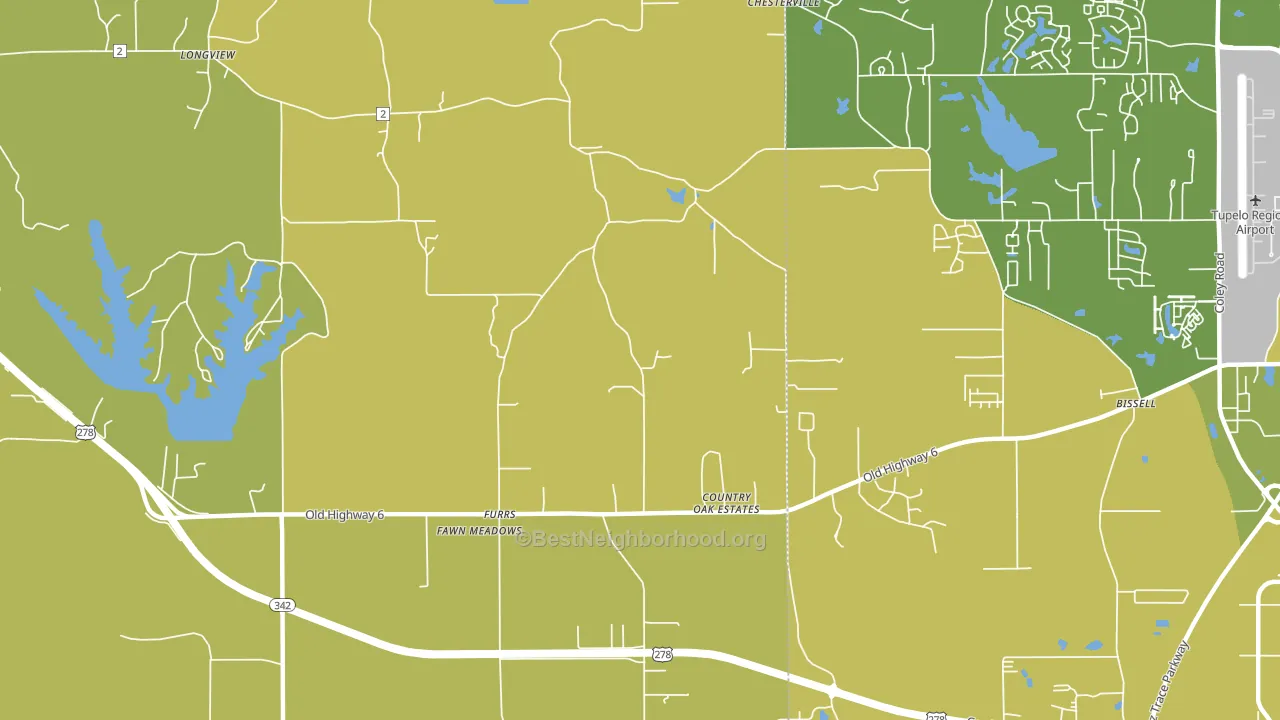 Furrs, MS block-group voter-turnout map
