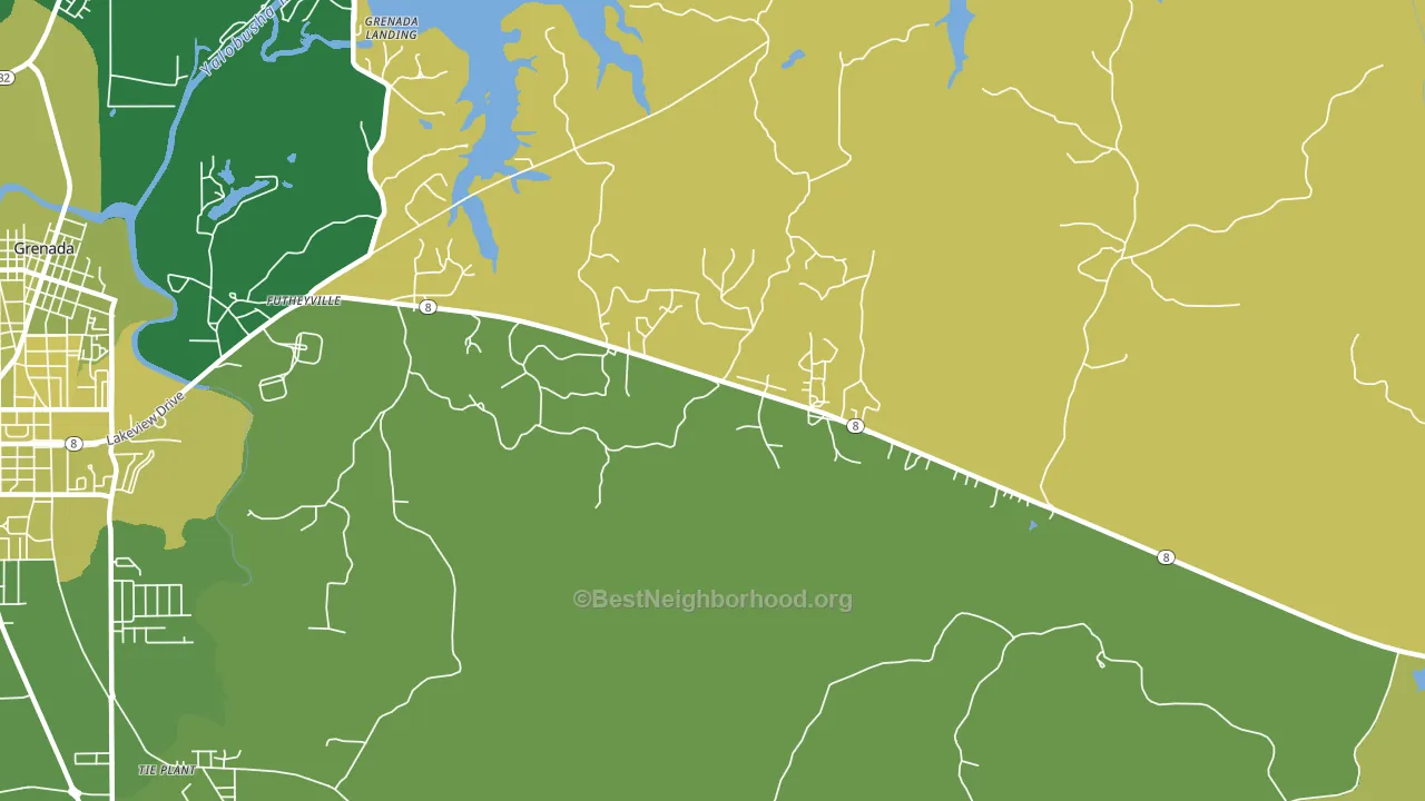Futheyville, MS block-group voter-turnout map