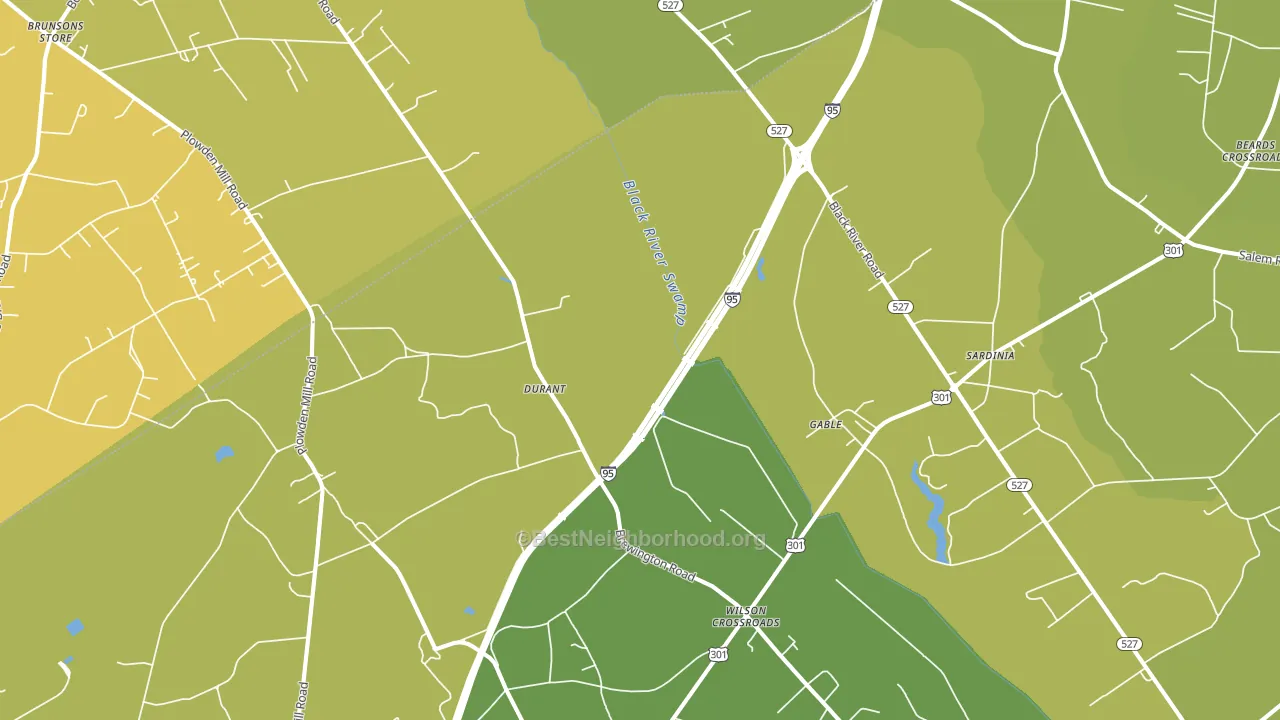 Gable, SC block-group voter-turnout map