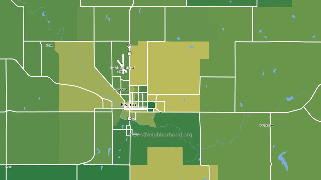 Gage County, NE block-group voter-turnout map