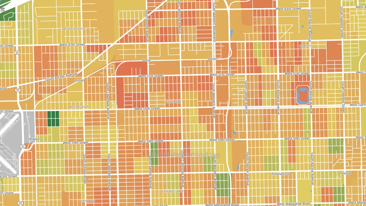 Gage Park, Chicago, IL block-group voter-turnout map