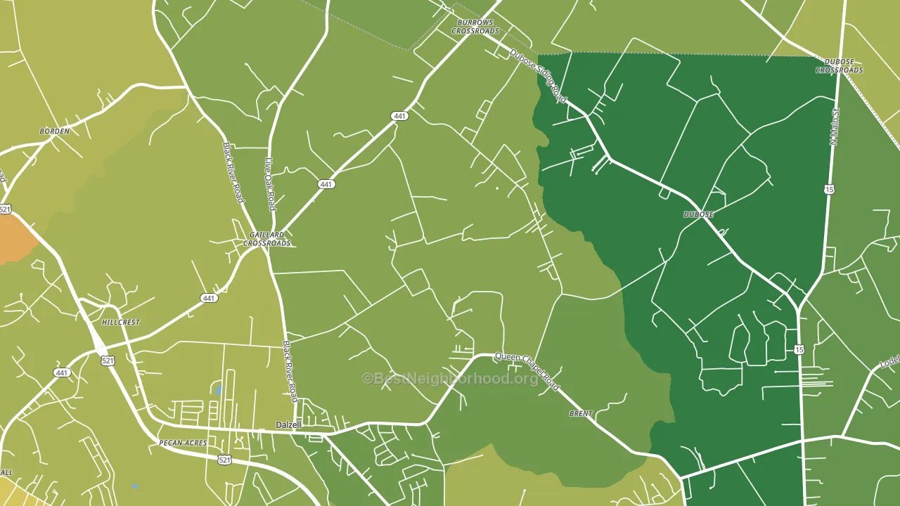 Gaillard Crossroads, SC block-group voter-turnout map