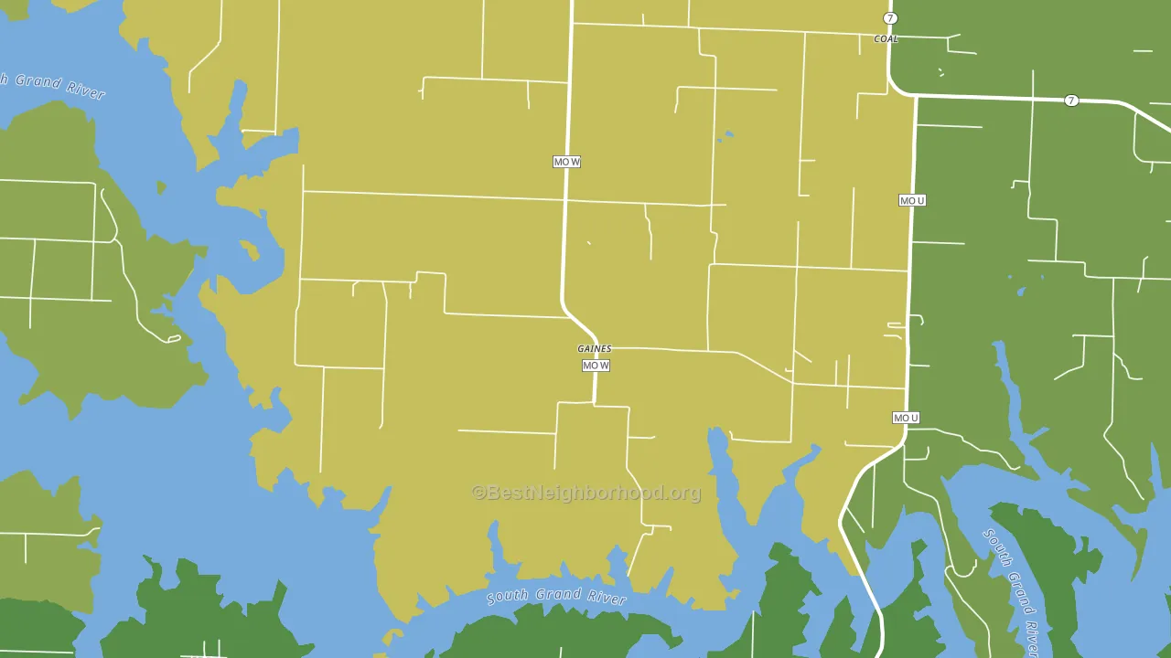 Gaines, MO block-group voter-turnout map