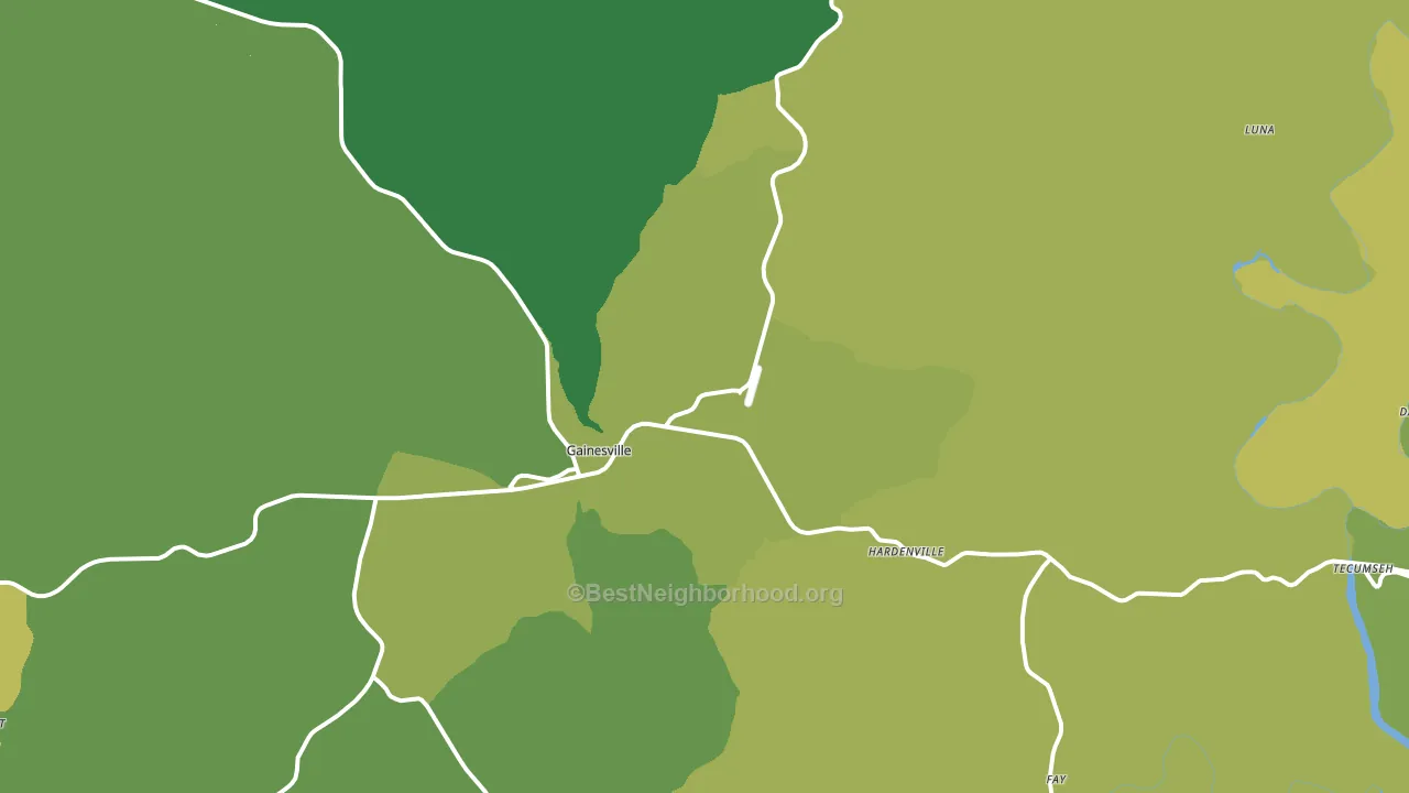 Gainesville, MO block-group voter-turnout map