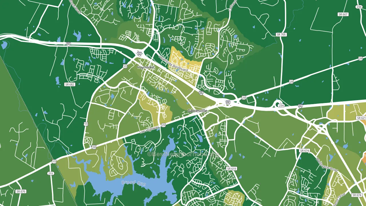 Gainesville, VA block-group voter-turnout map