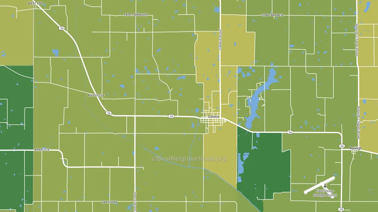 Galatia, IL block-group voter-turnout map