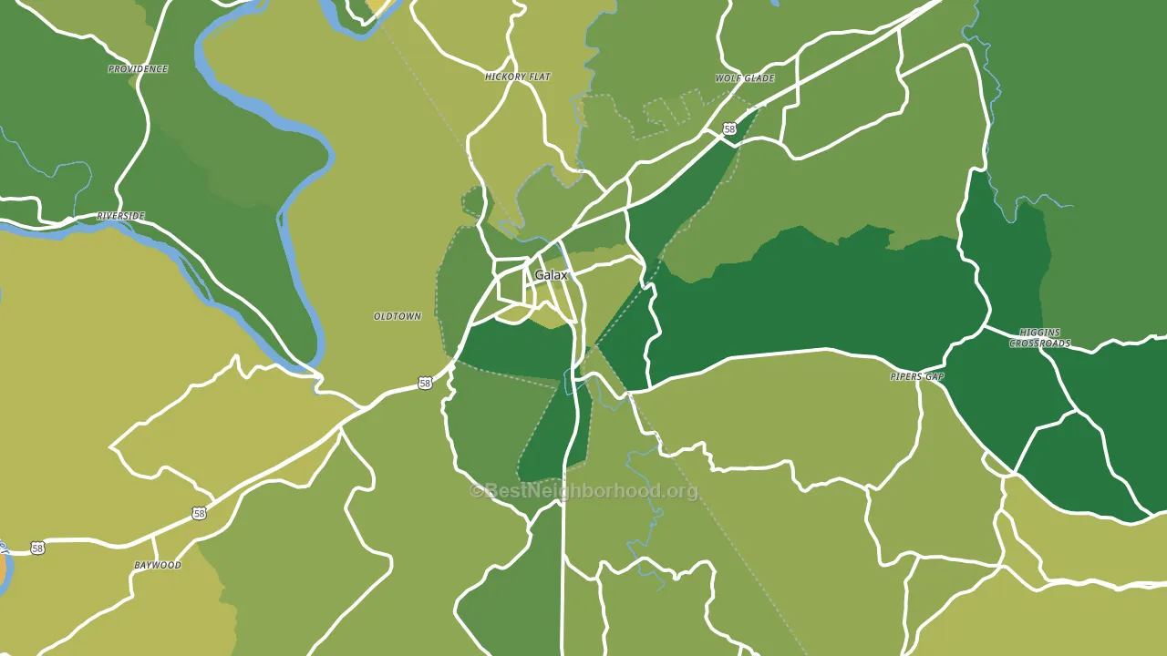 Galax, VA block-group voter-turnout map