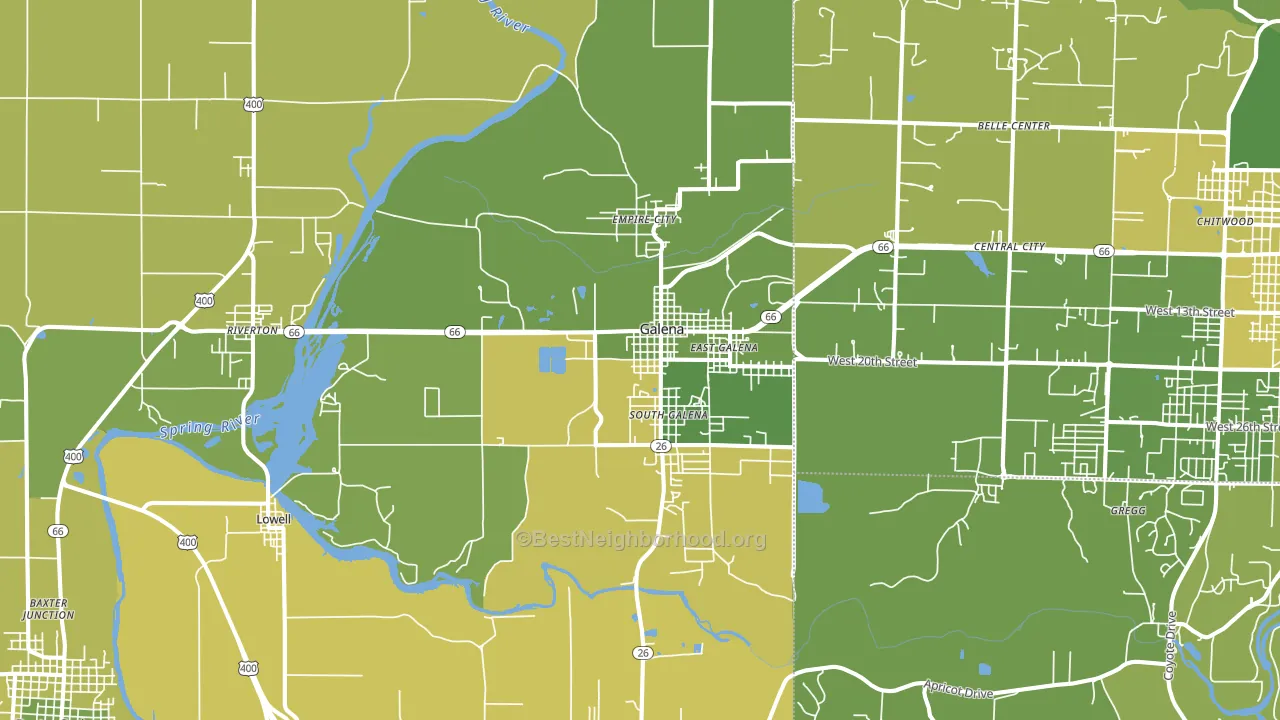 Galena, KS block-group voter-turnout map