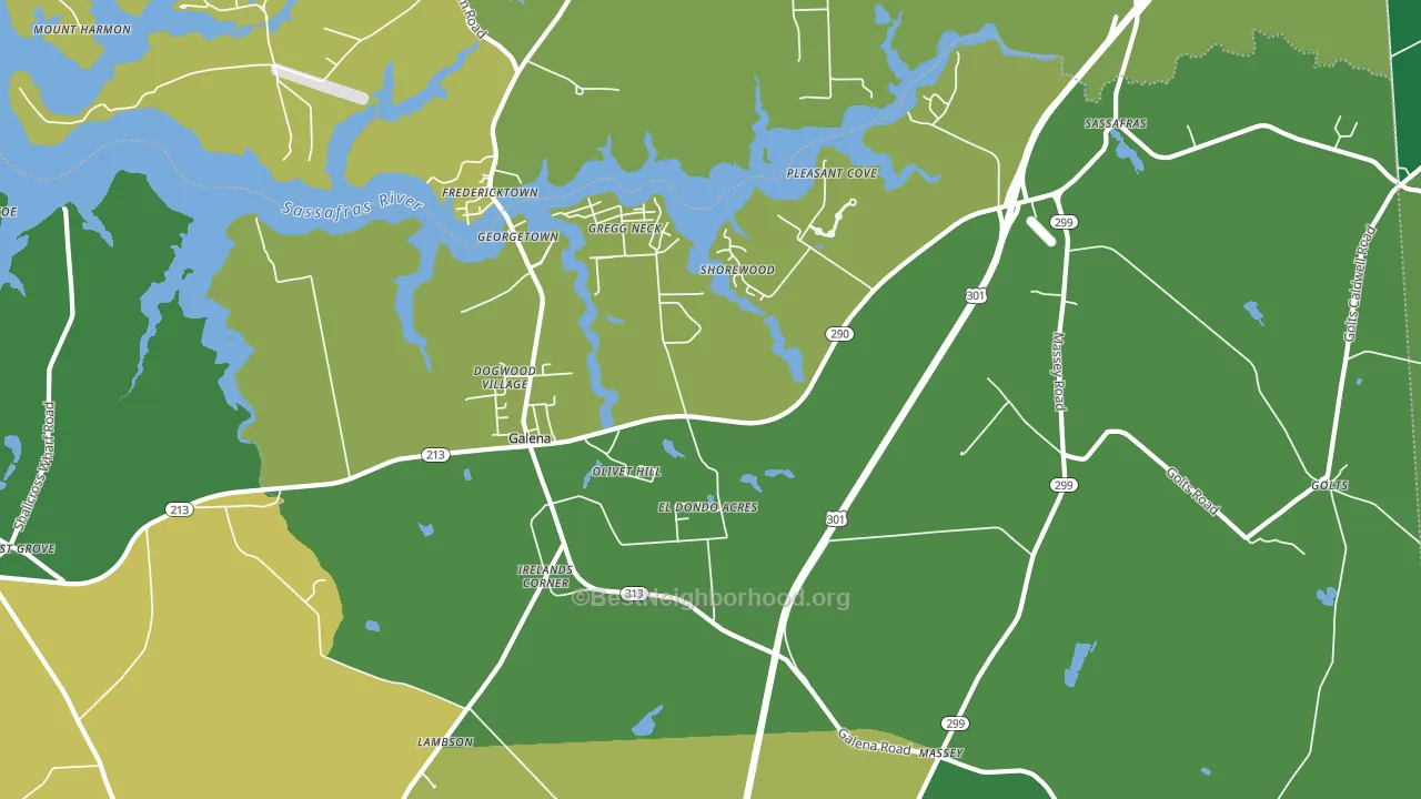 Galena, MD block-group voter-turnout map