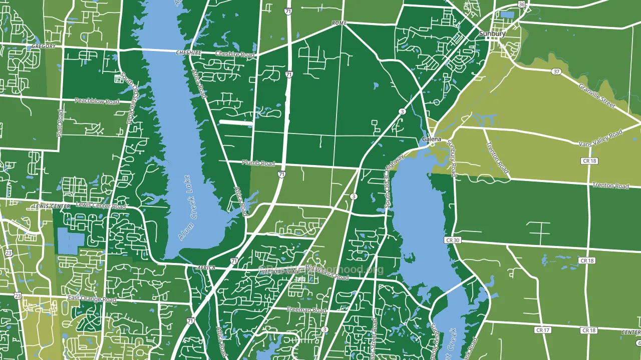 Galena, OH block-group voter-turnout map
