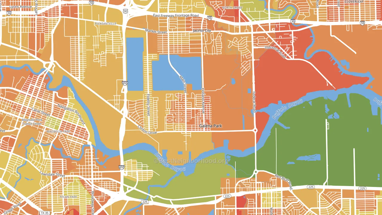 Galena Park, TX block-group voter-turnout map