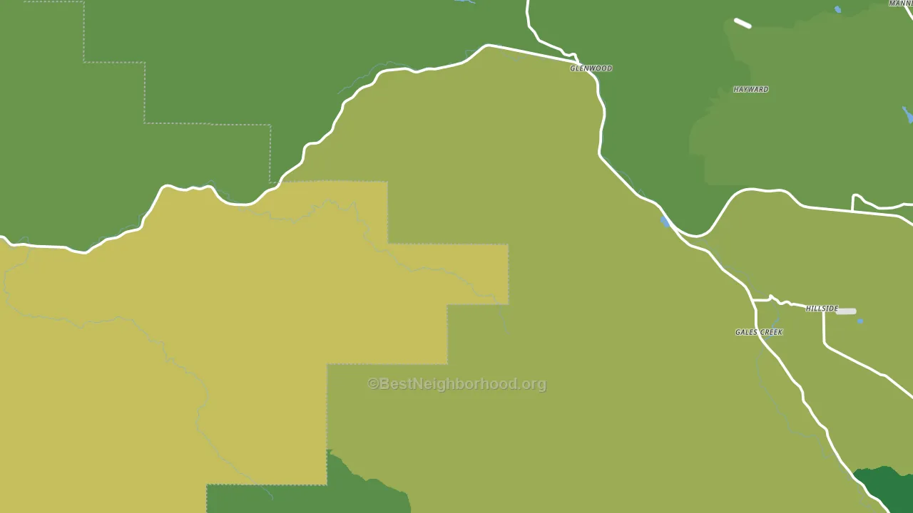 Gales Creek, OR block-group voter-turnout map