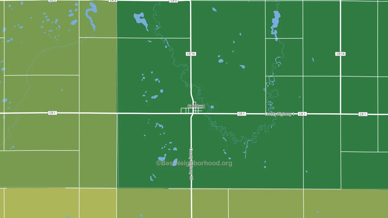 Galesburg, ND block-group voter-turnout map