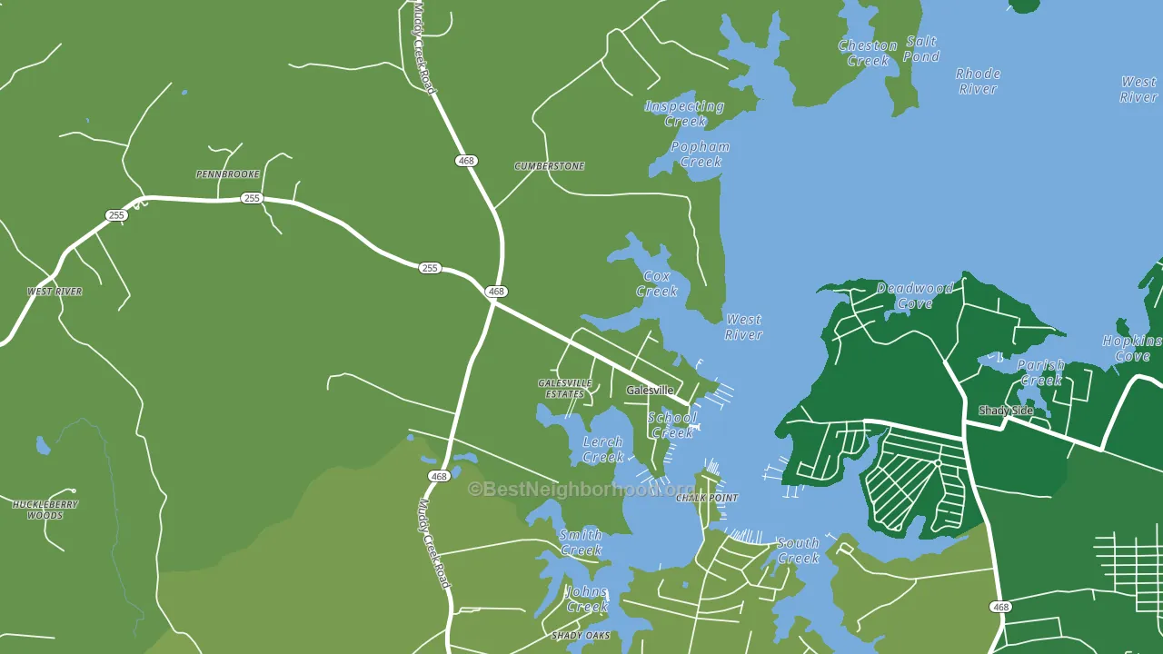 Galesville, MD block-group voter-turnout map