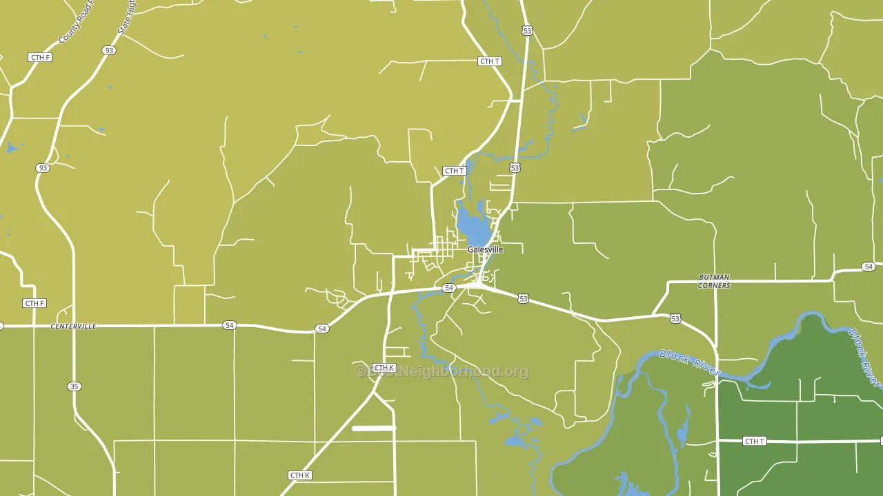 Galesville, WI block-group voter-turnout map